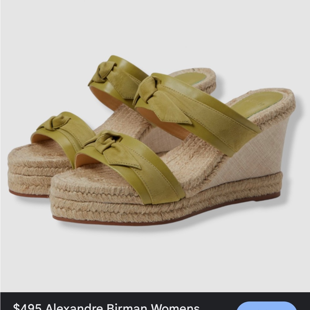 Alexandre Birman Olive Wedge Sandals